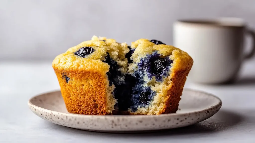 Moist muffins , fluffy interior of perfectly baked moist muffins.
